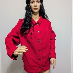 CJ Banks Red Corduroy Shacket #787